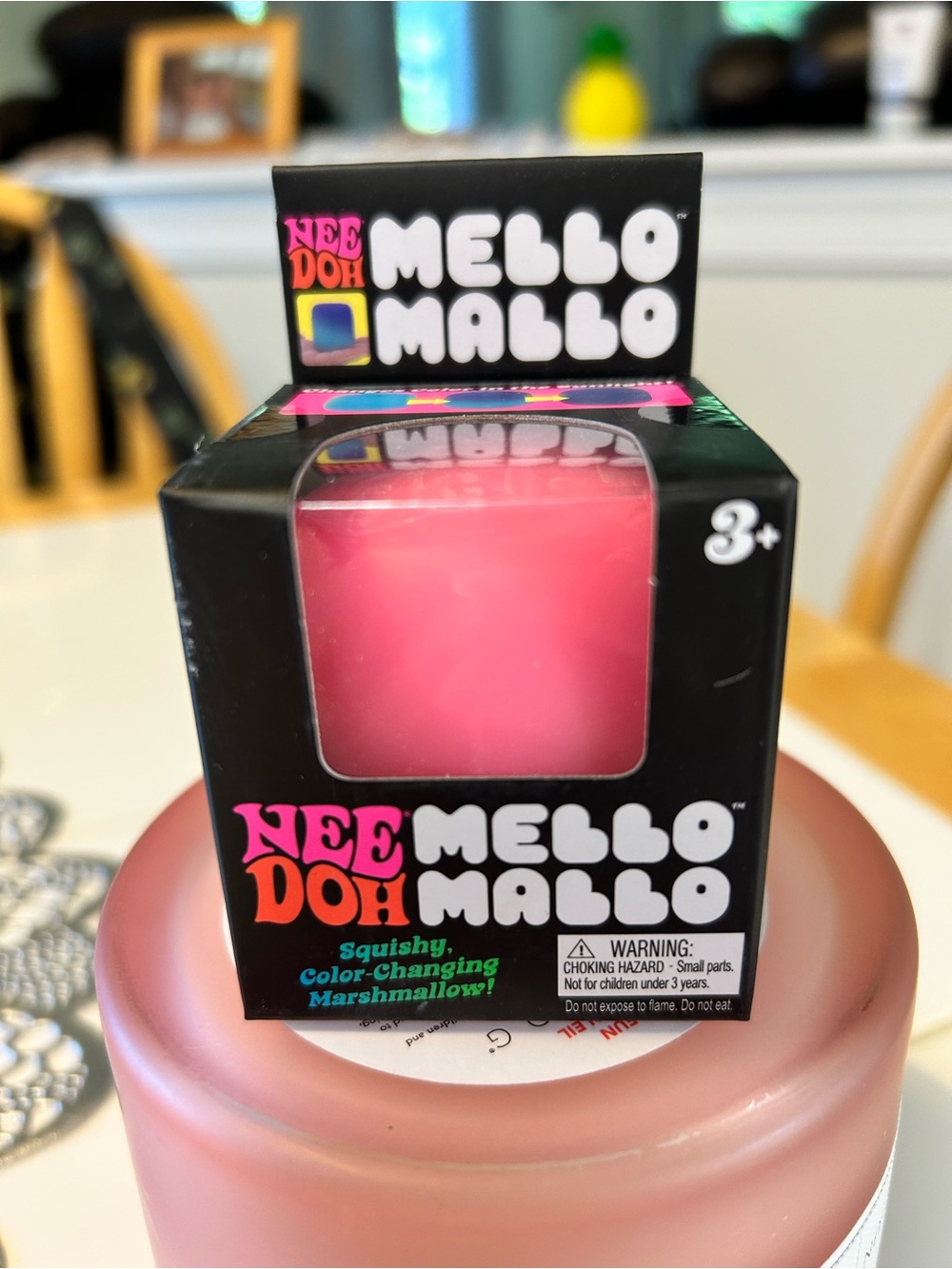 NEEDOH Mello Mallo Pink Color-Changing Marshmallow Squishy Toy NEW in Box